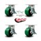 Service Caster 6'' Heavy Duty Green Poly on Cast Iron Caster Set 4 Brakes 2 Swivel Locks, 4PK CRAN-KP92S630-PUR-GB-SLB-BSL-2-SLB-2 - alternate 3